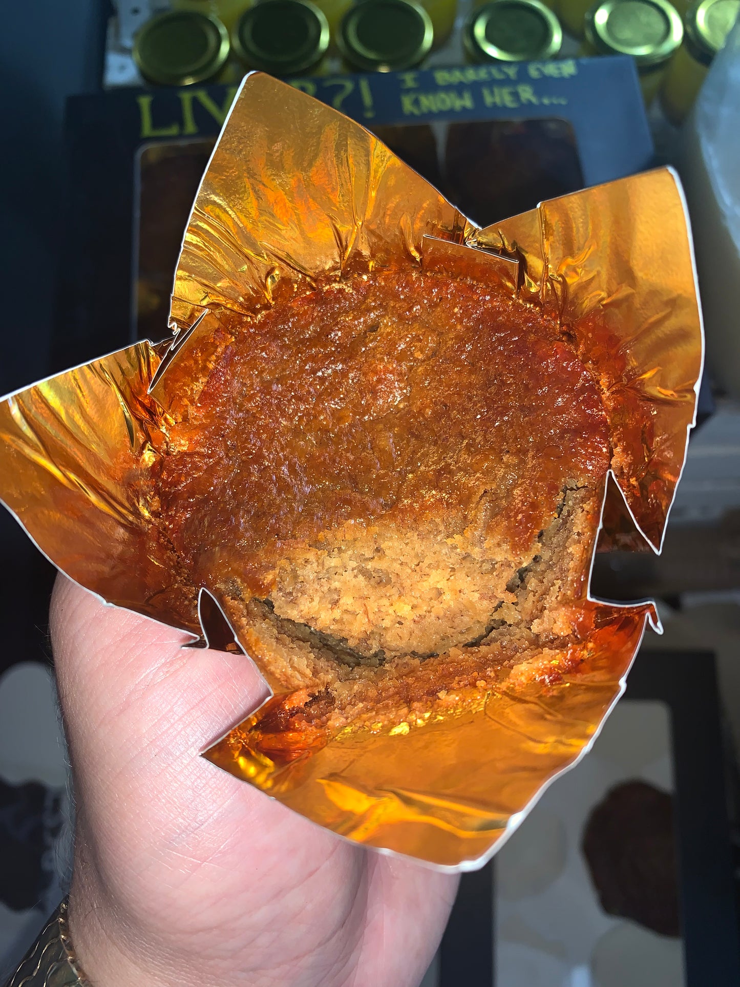Eating a Superfood Snack. Liver MILF muffin